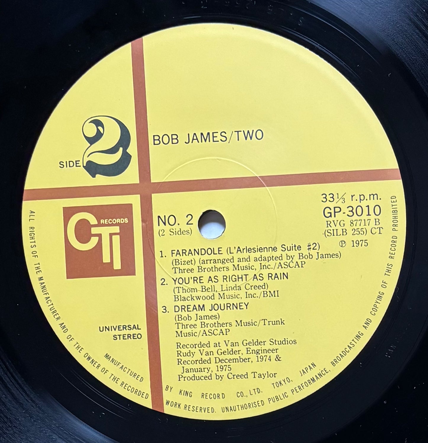 Bob James “Two” (1975) First Japanese Press