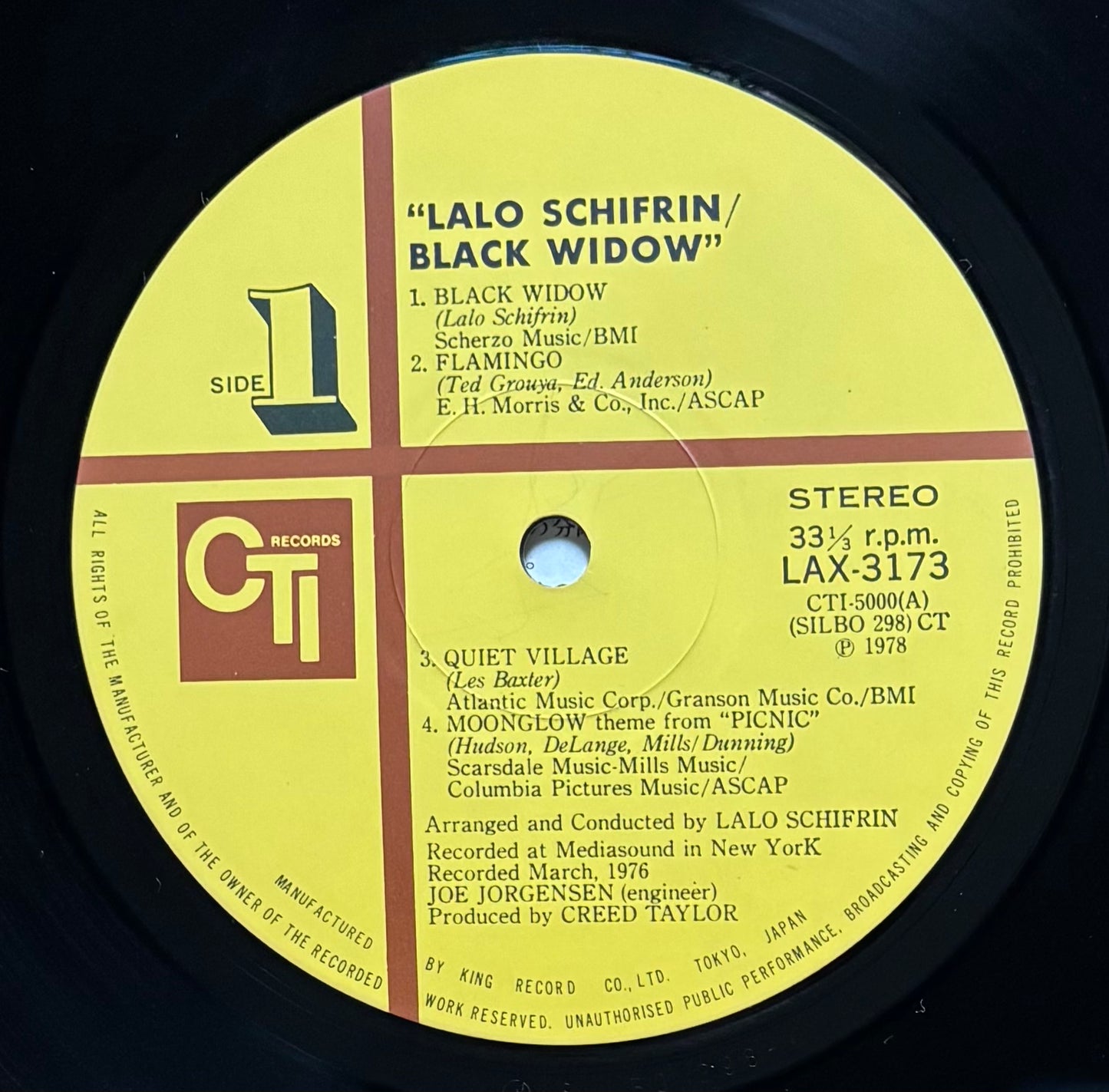 Lalo Schifrin “Black Widow” (1976) Japanese Press