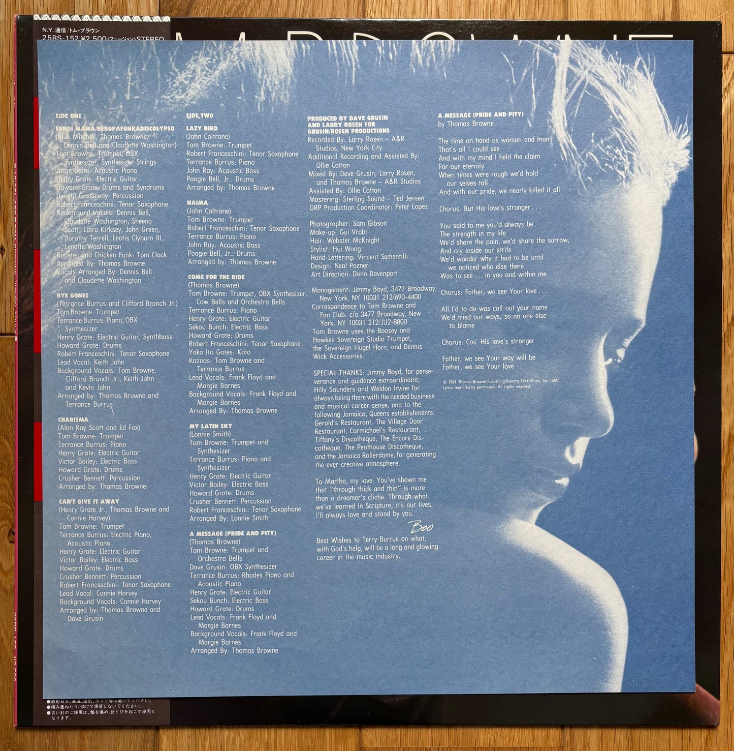 Tom Browne “Yours Truly” (1981) Japanese Press