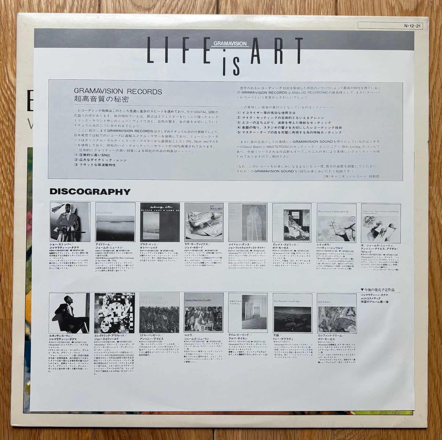 Bob Moses "When Elephants Dream Of Music" (1983) Japanese Press