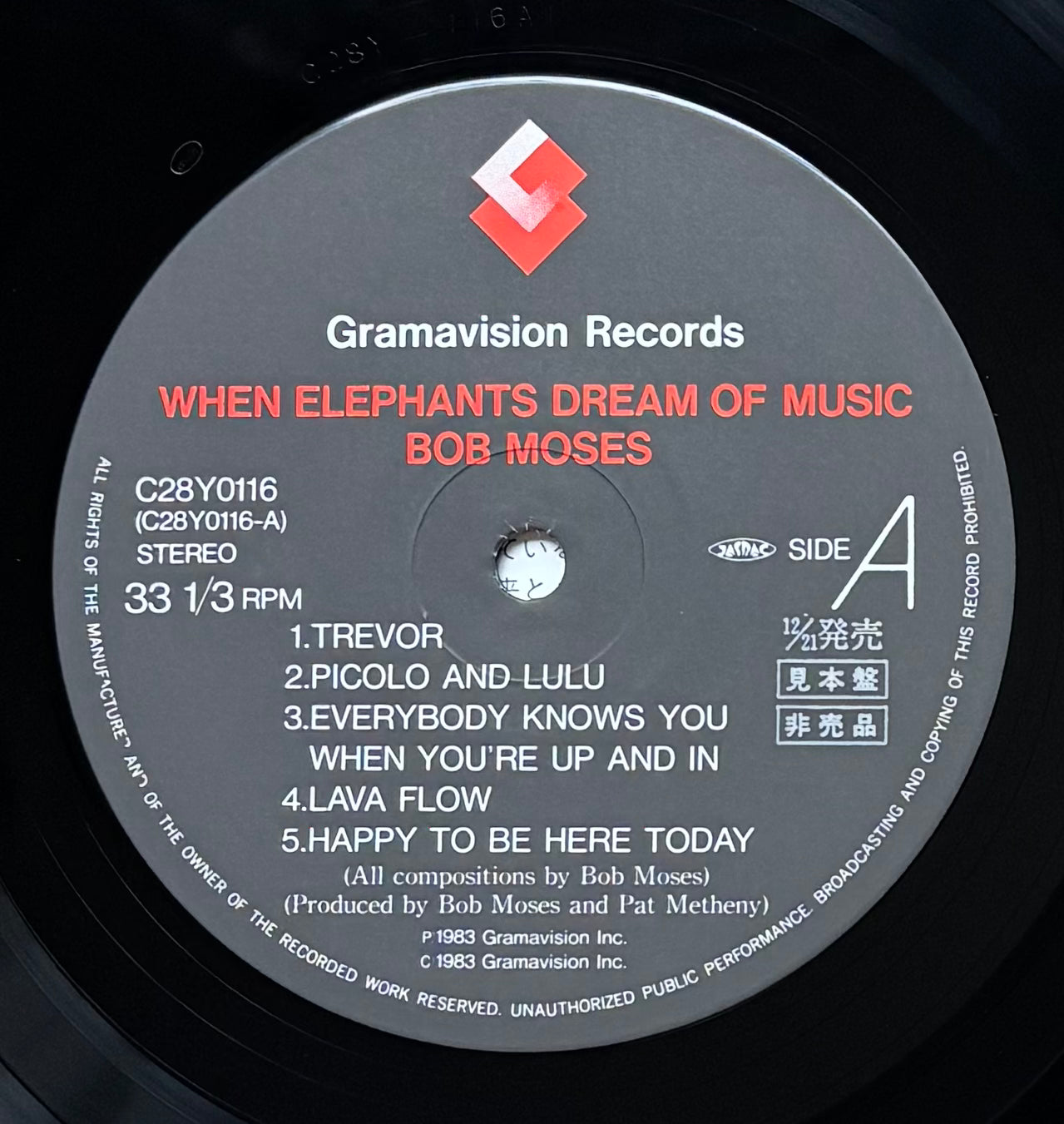 Bob Moses "When Elephants Dream Of Music" (1983) Japanese Press