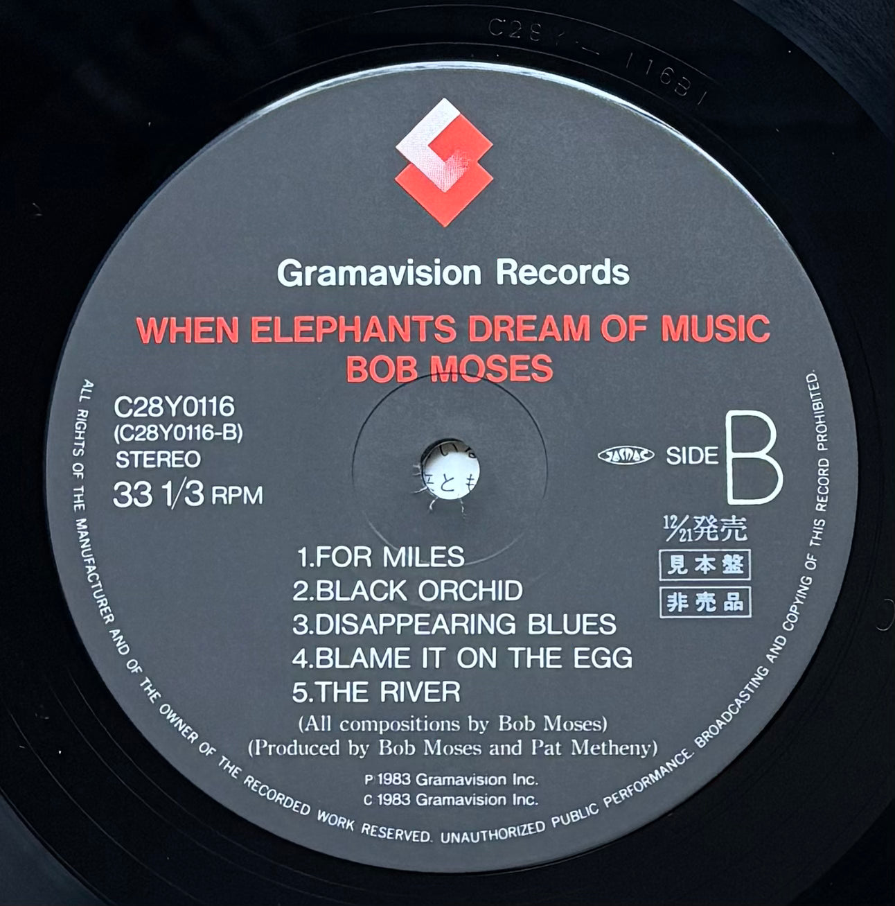 Bob Moses "When Elephants Dream Of Music" (1983) Japanese Press