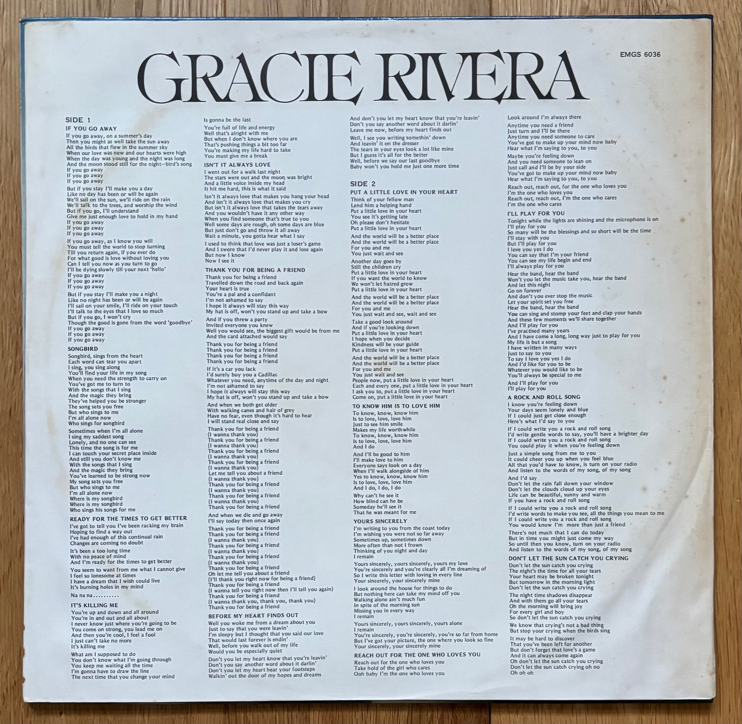 Gracie Rivera “Don’t Let The Sun Catch You Crying” (1978)