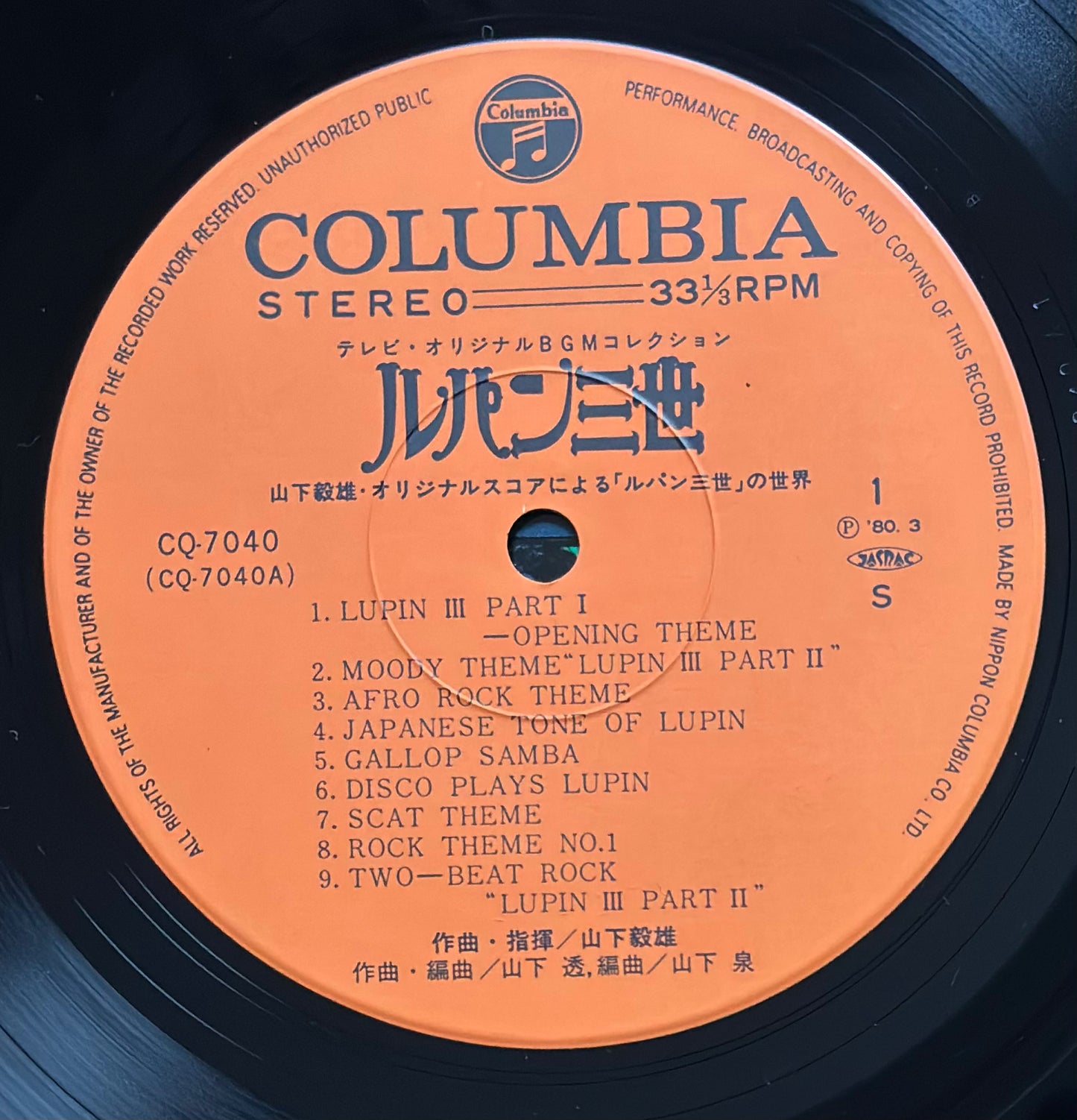Takeo Yamashita “Lupin The 3rd” BGM (1980)