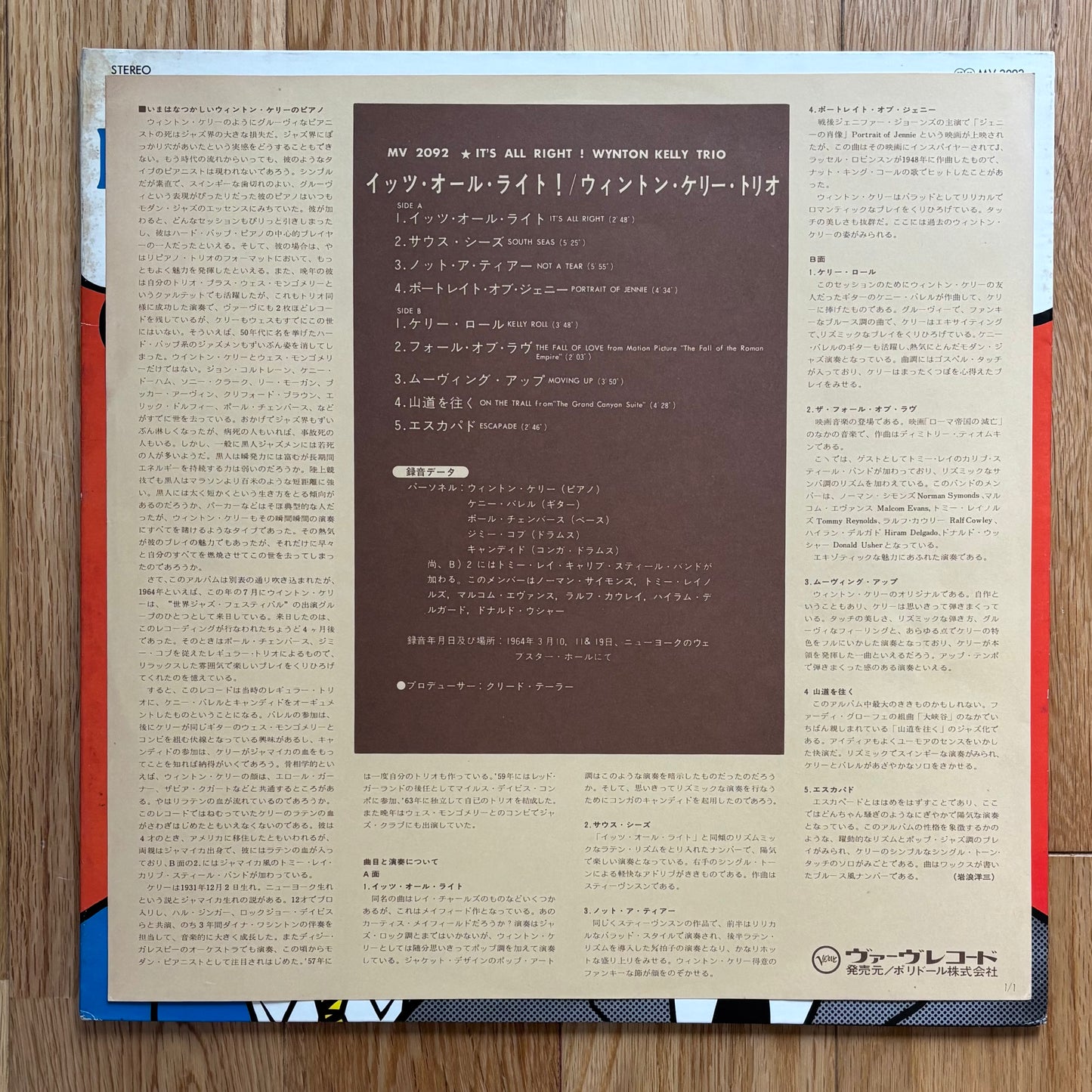 Wynton Kelly Trio "It's All Right!" (1974) Japanese Reissue