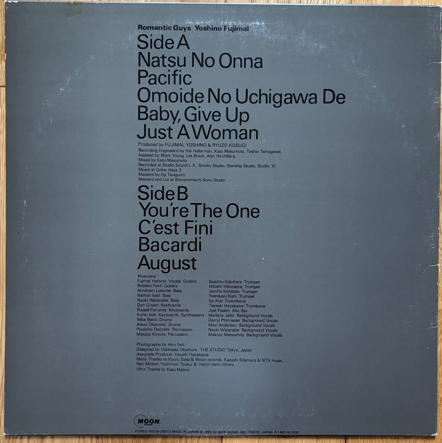 Yoshino Fujimal "Romantic Guys" (1983) First Press