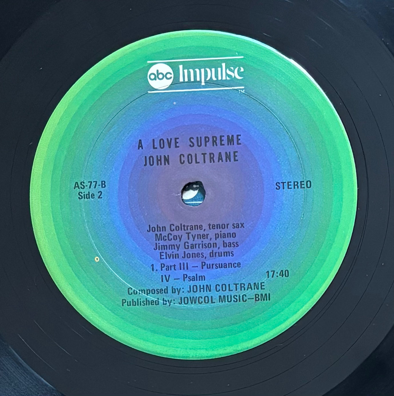 John Coltrane "A Love Supreme" (1974" US Reissue