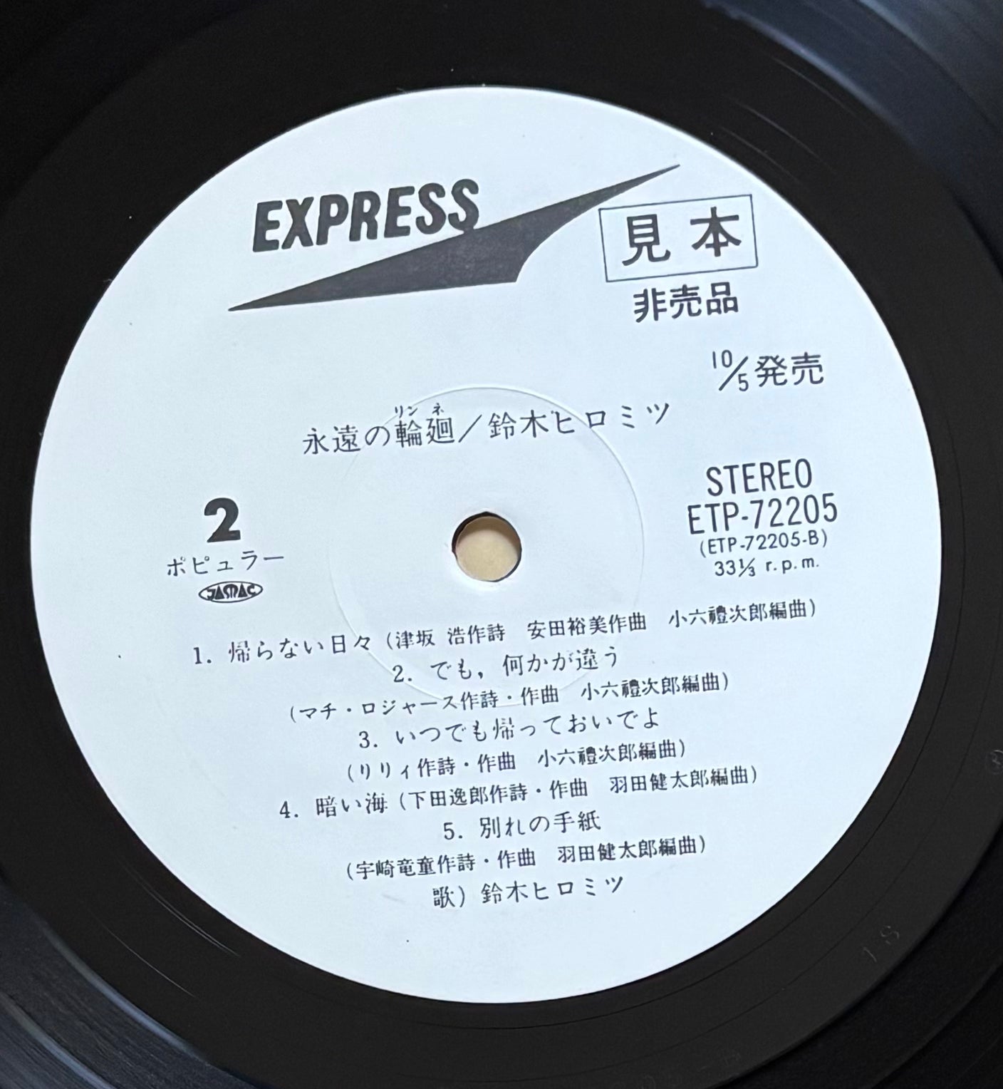 Hiromitsu Suzuki "永遠の輪廻" (1976) White Label Promo
