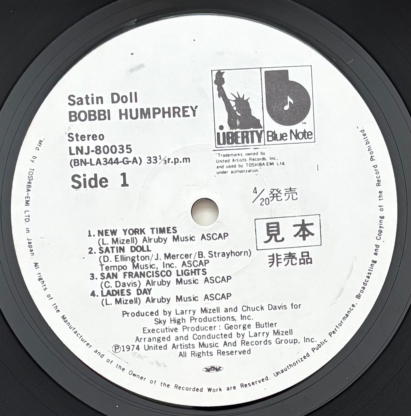 Bobbi Humphrey "Satin Doll" (1975) Japanese Press / White Label Promo
