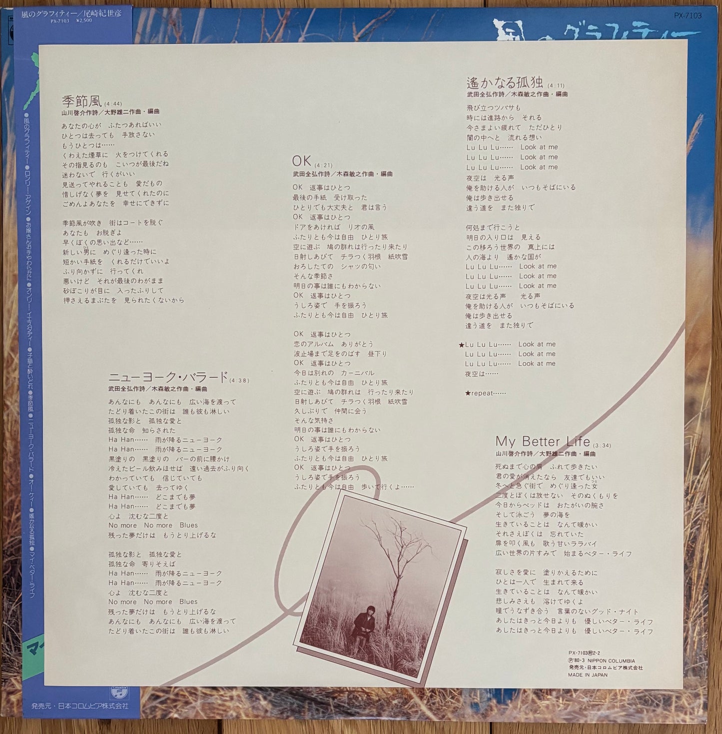Kiyohiko Ozaki “Kaze No Graffiti” (1980)