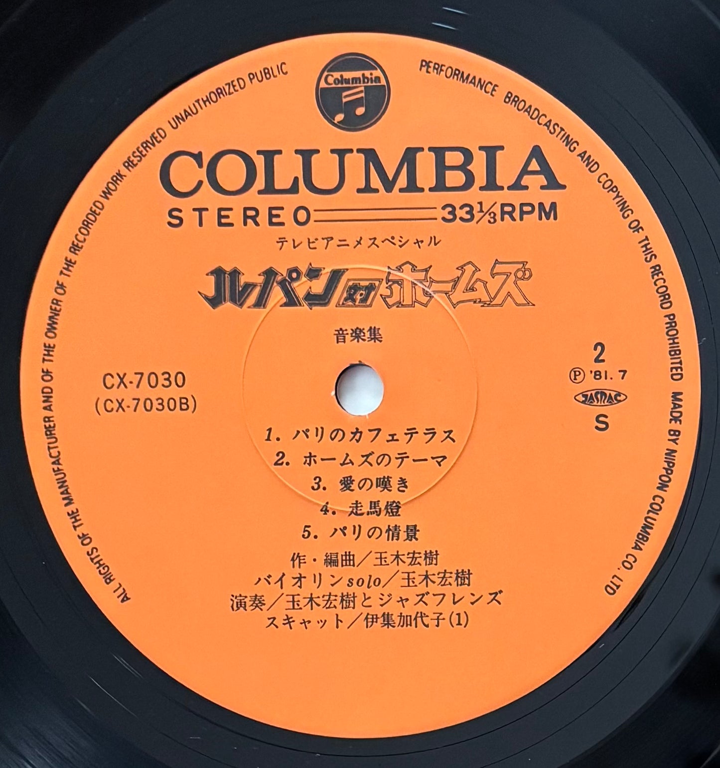 Hiroki Tamaki & Jazz Friends “Lupin Tai Holmes: Music Collection” (1981)