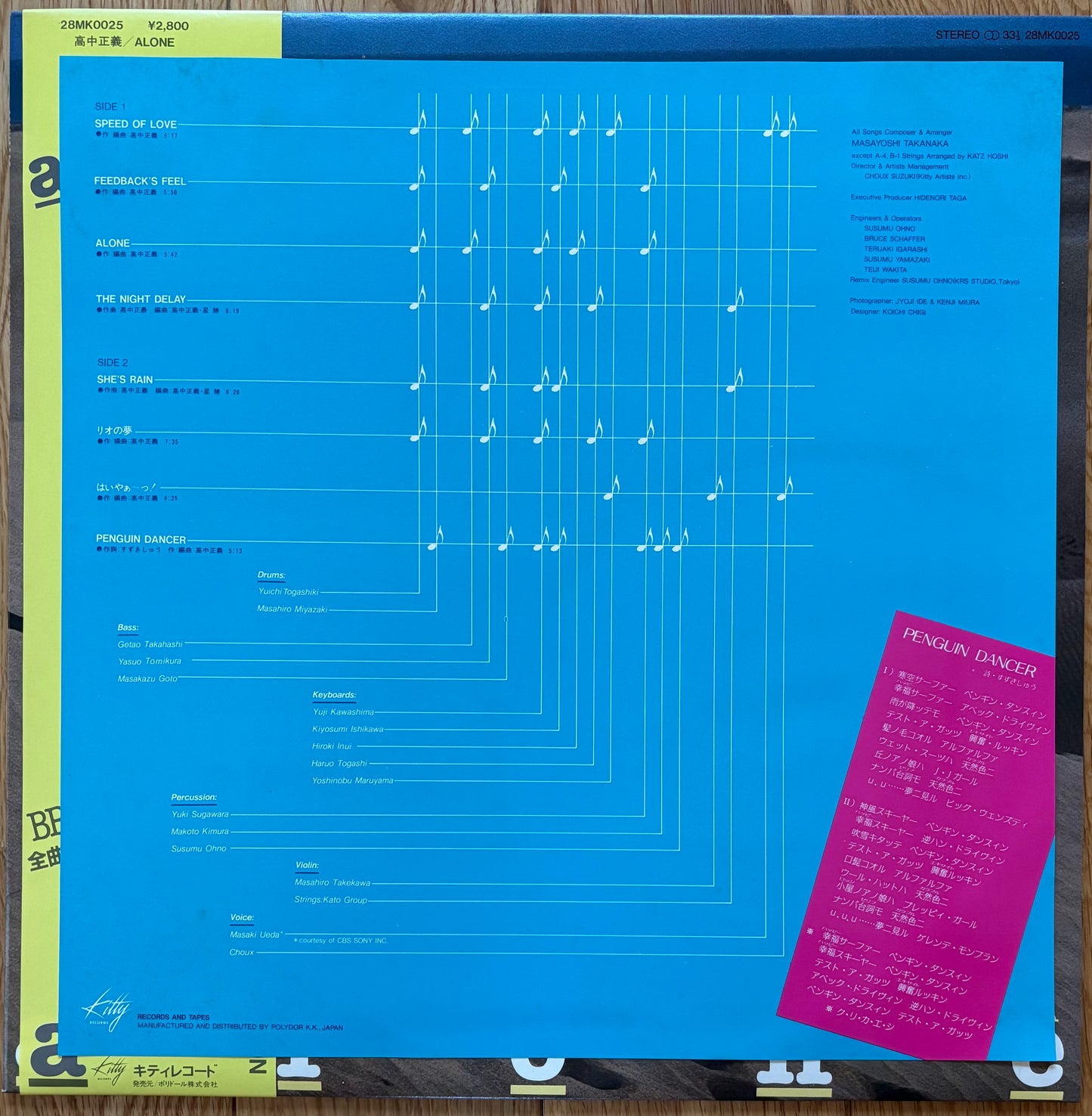 Masayoshi Takanaka “Alone” (1981) First Press w/ Bonus Red Flexi Disc