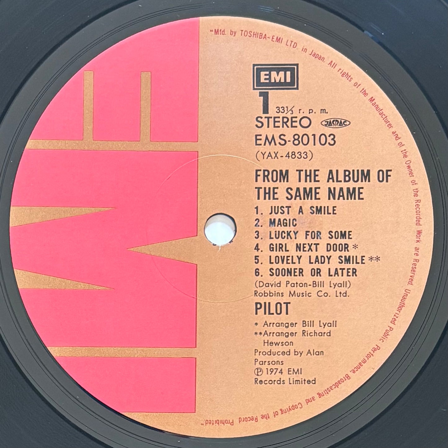 Pilot "From The Album Of The Same Name" (1974) Japanese Press