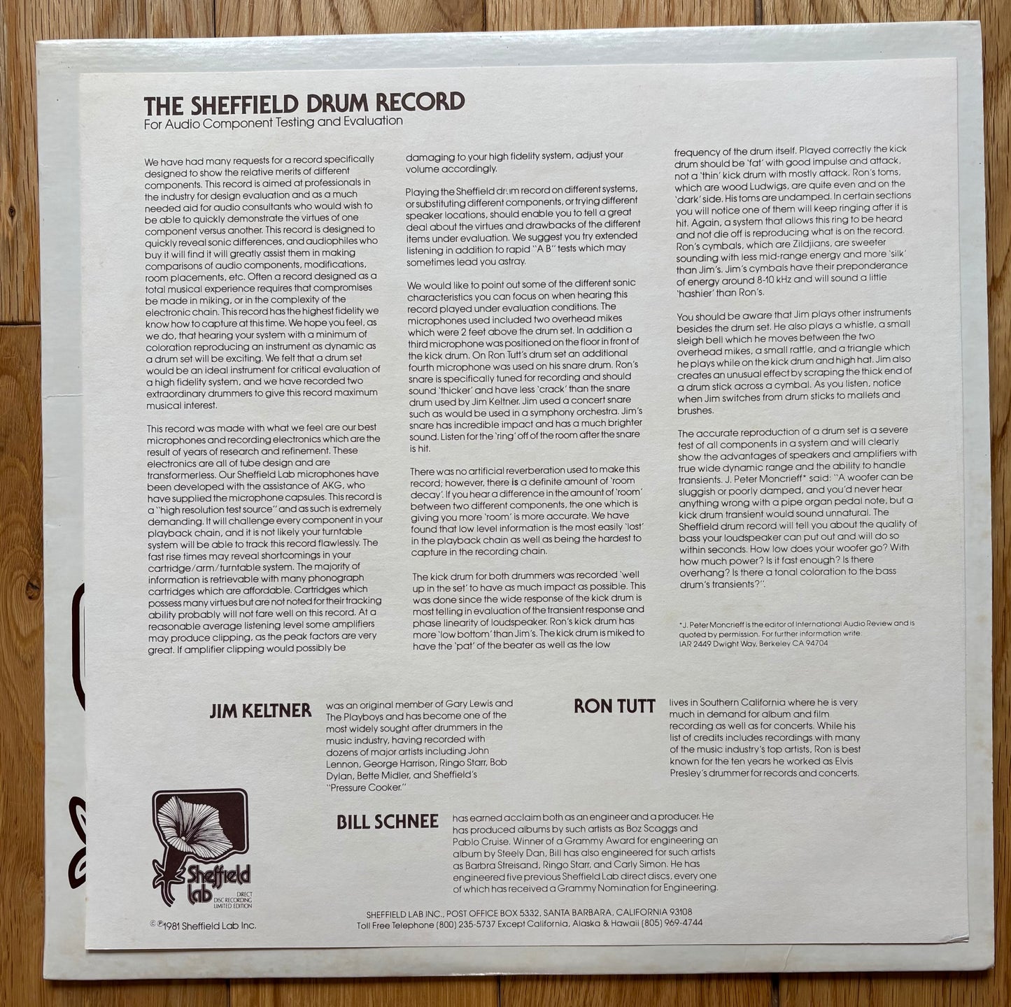 Jim Keltner & Ron Tutt “The Sheffield Drum Record” (1981)