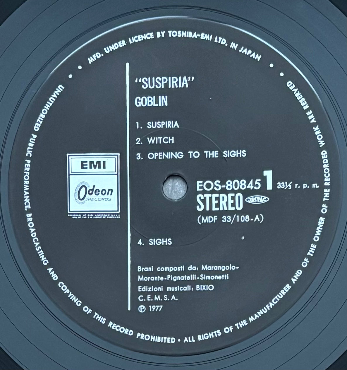 Goblin "Suspiria" (1977) Japanese Press