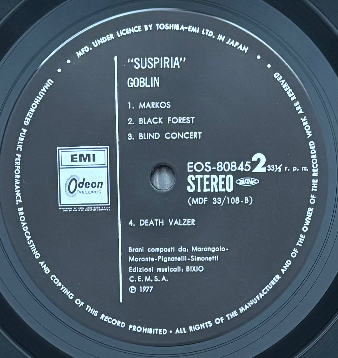 Goblin "Suspiria" (1977) Japanese Press