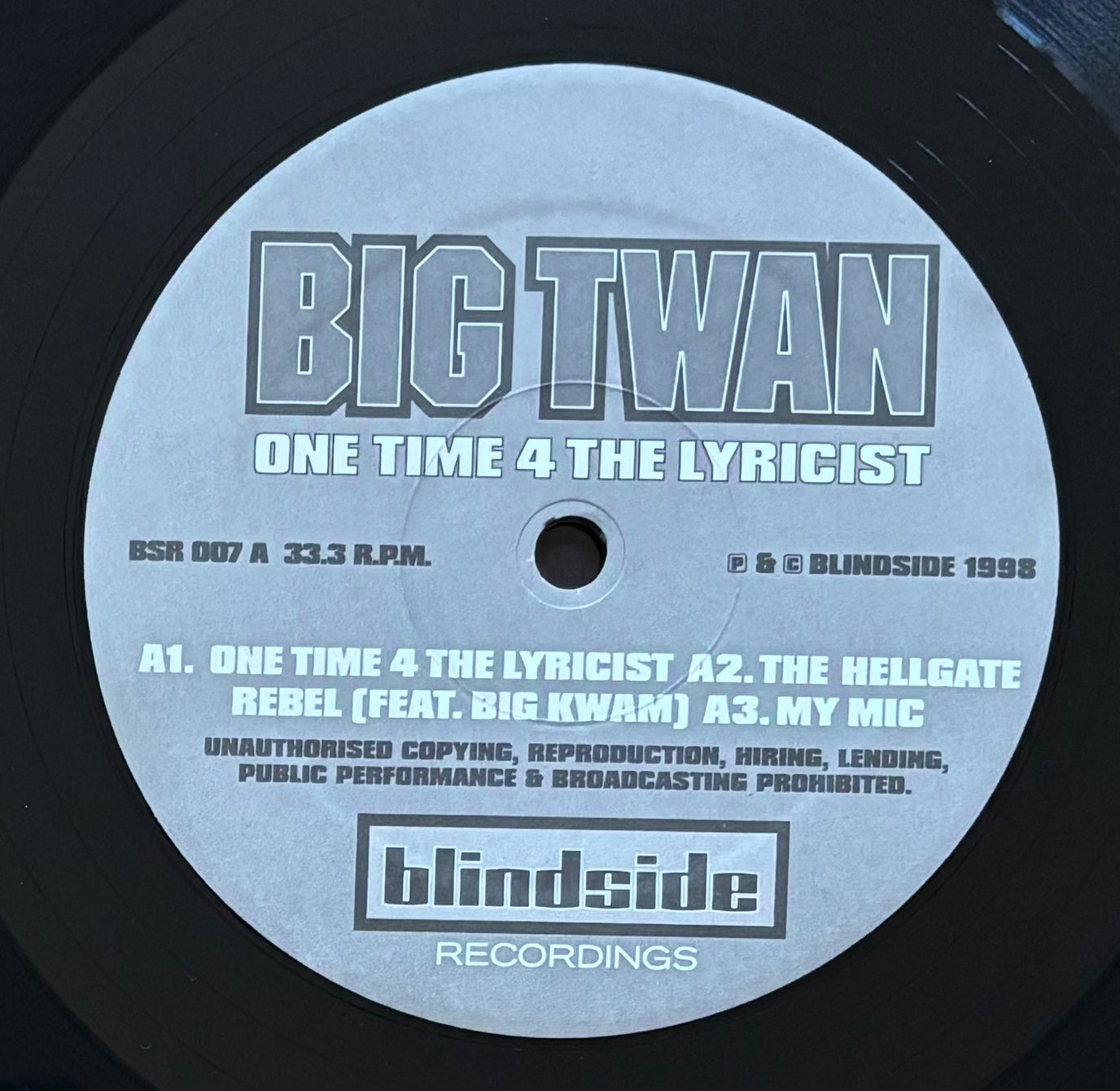 Big Twan – One Time 4 The Lyricist (1998)