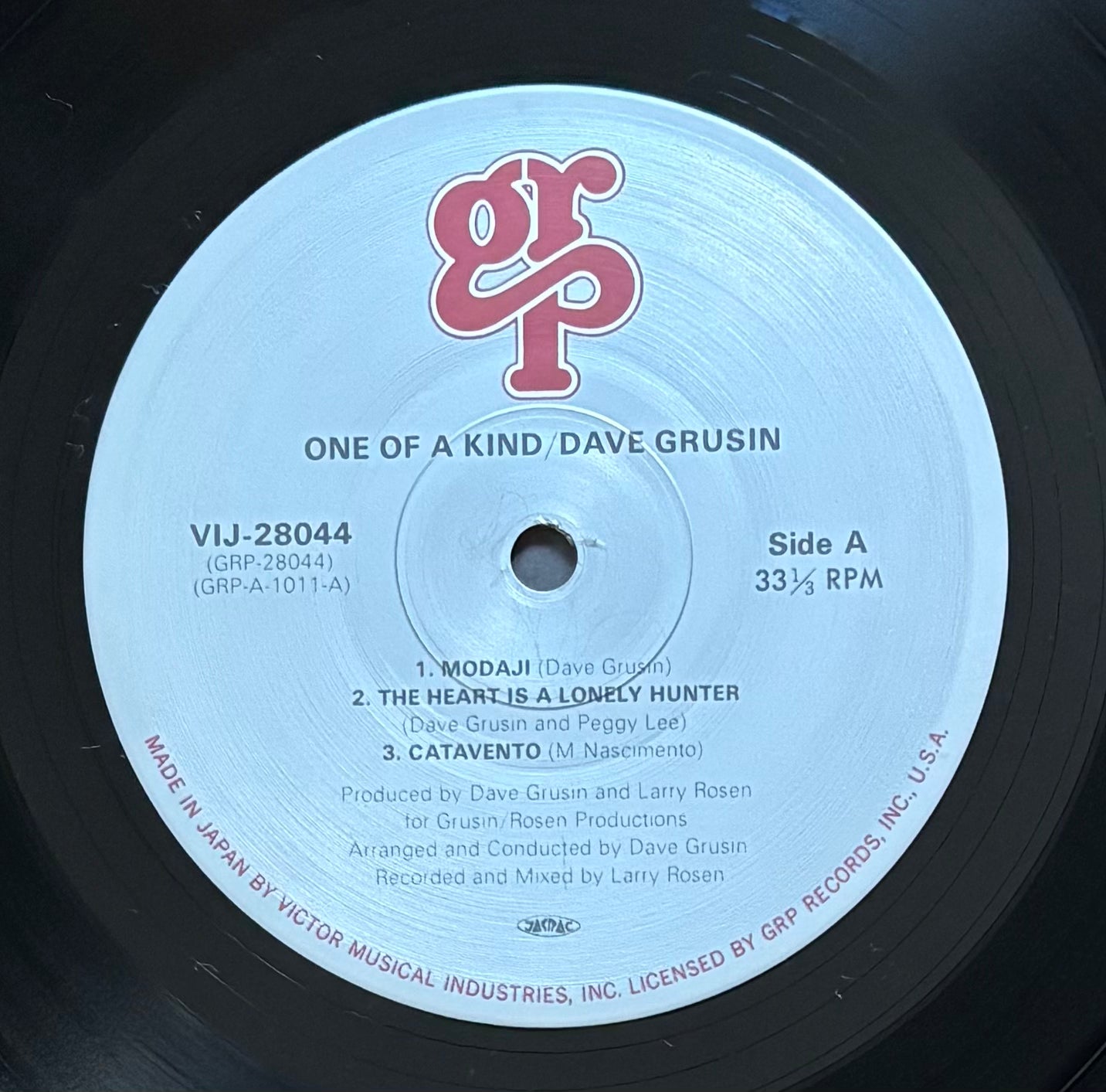 Dave Grusin "One Of A Kind" (1985) Japanese Reissue