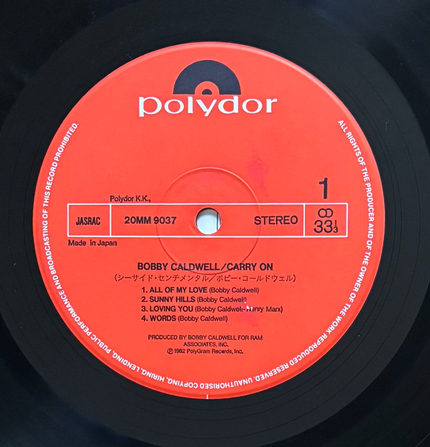 Bobby Caldwell “Carry On” (1982) Japanese Press