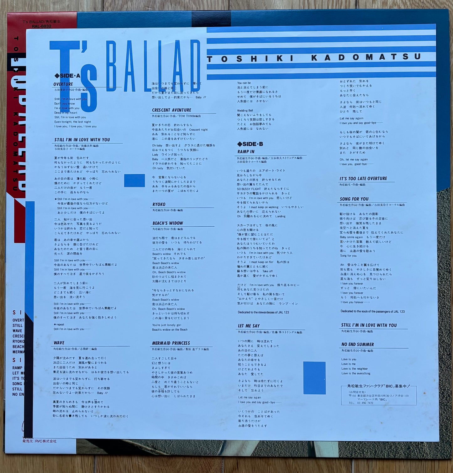 Toshiki Kadomatsu “T’s Ballad” (1985)