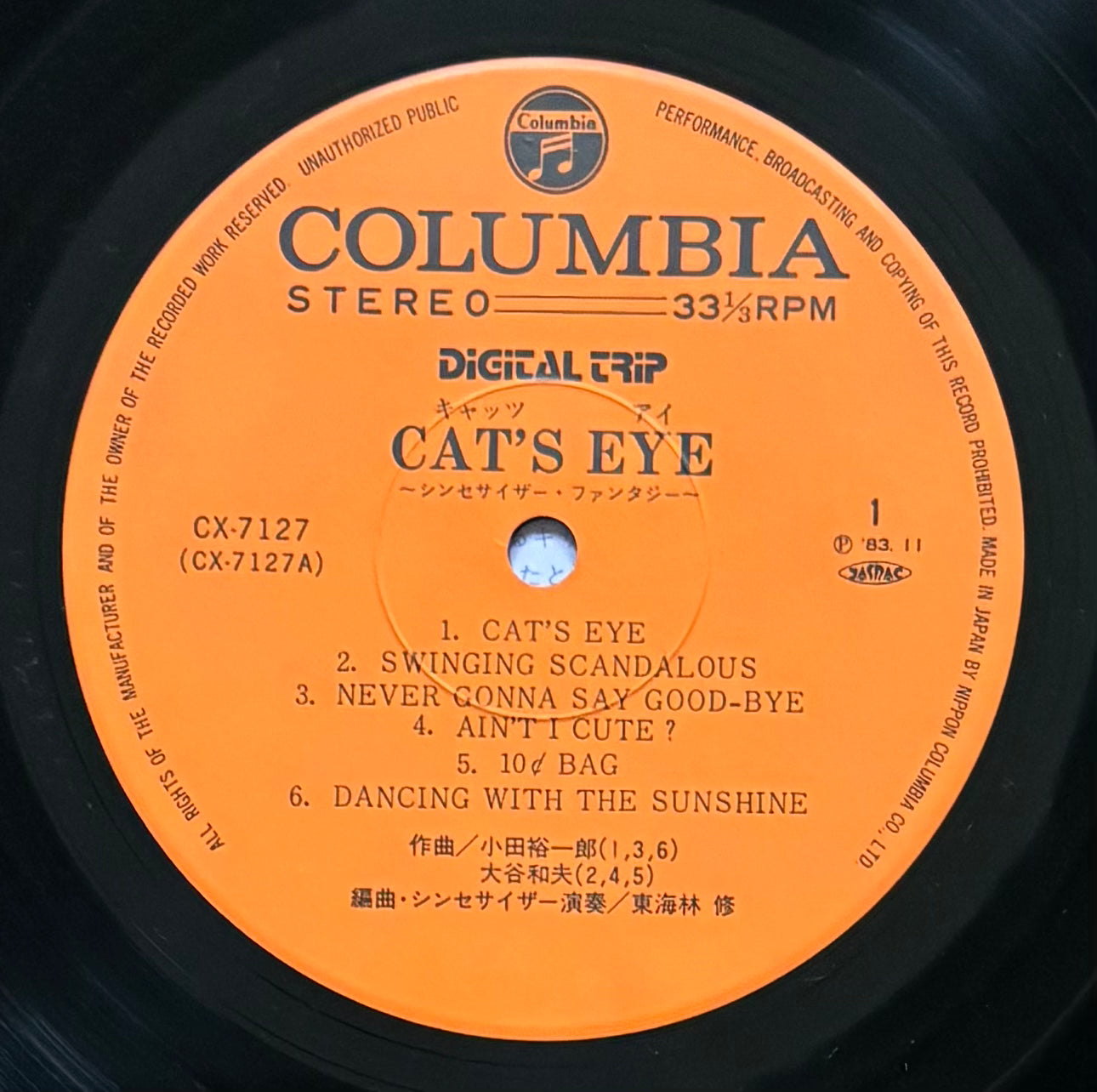 Osamu Shoji “Cat’s Eye - Synthesizer Fantasy” (1983)
