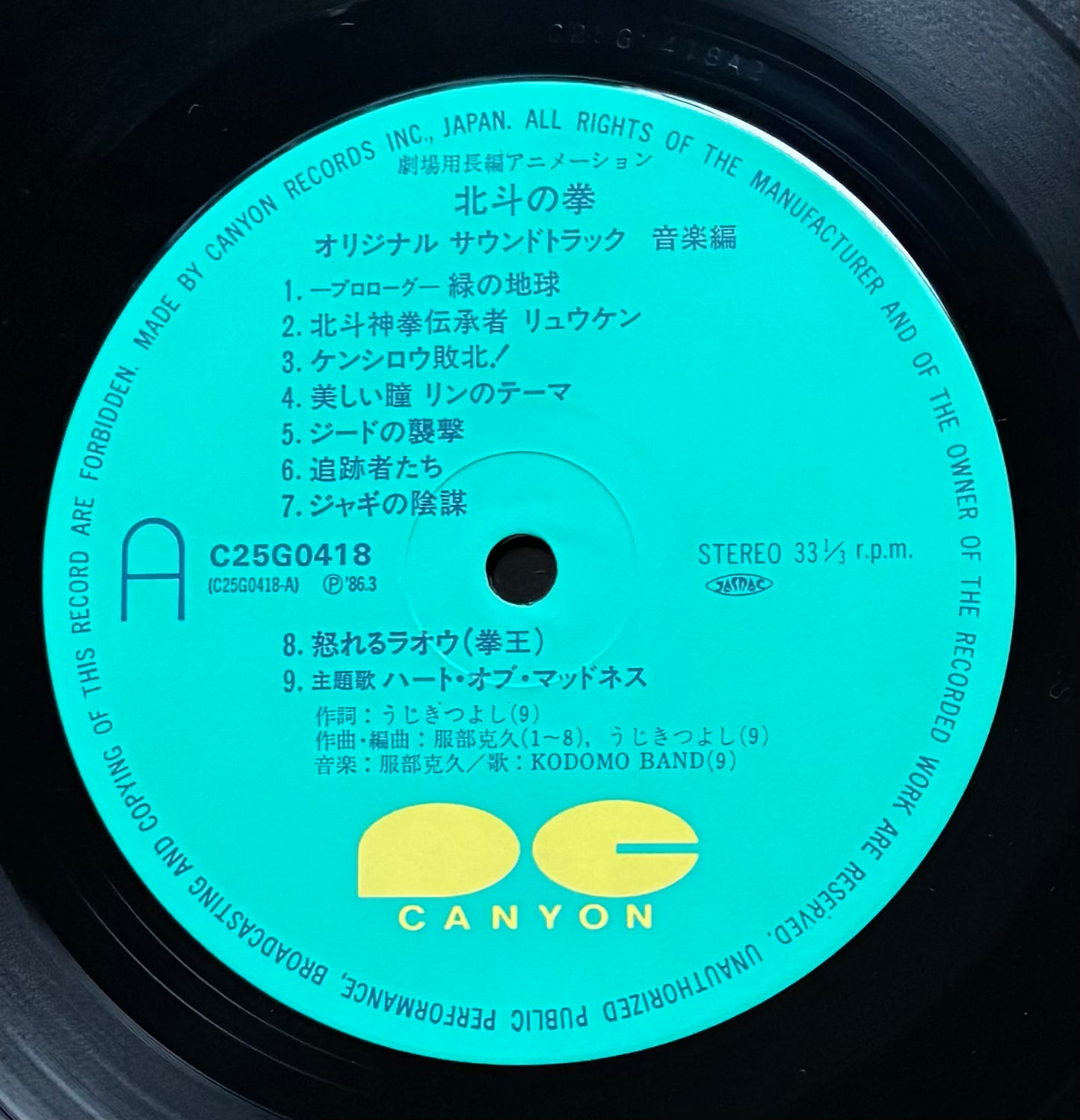 Katsuhisa Hattori “北斗の拳” aka “Fist Of The North Star” (1986)