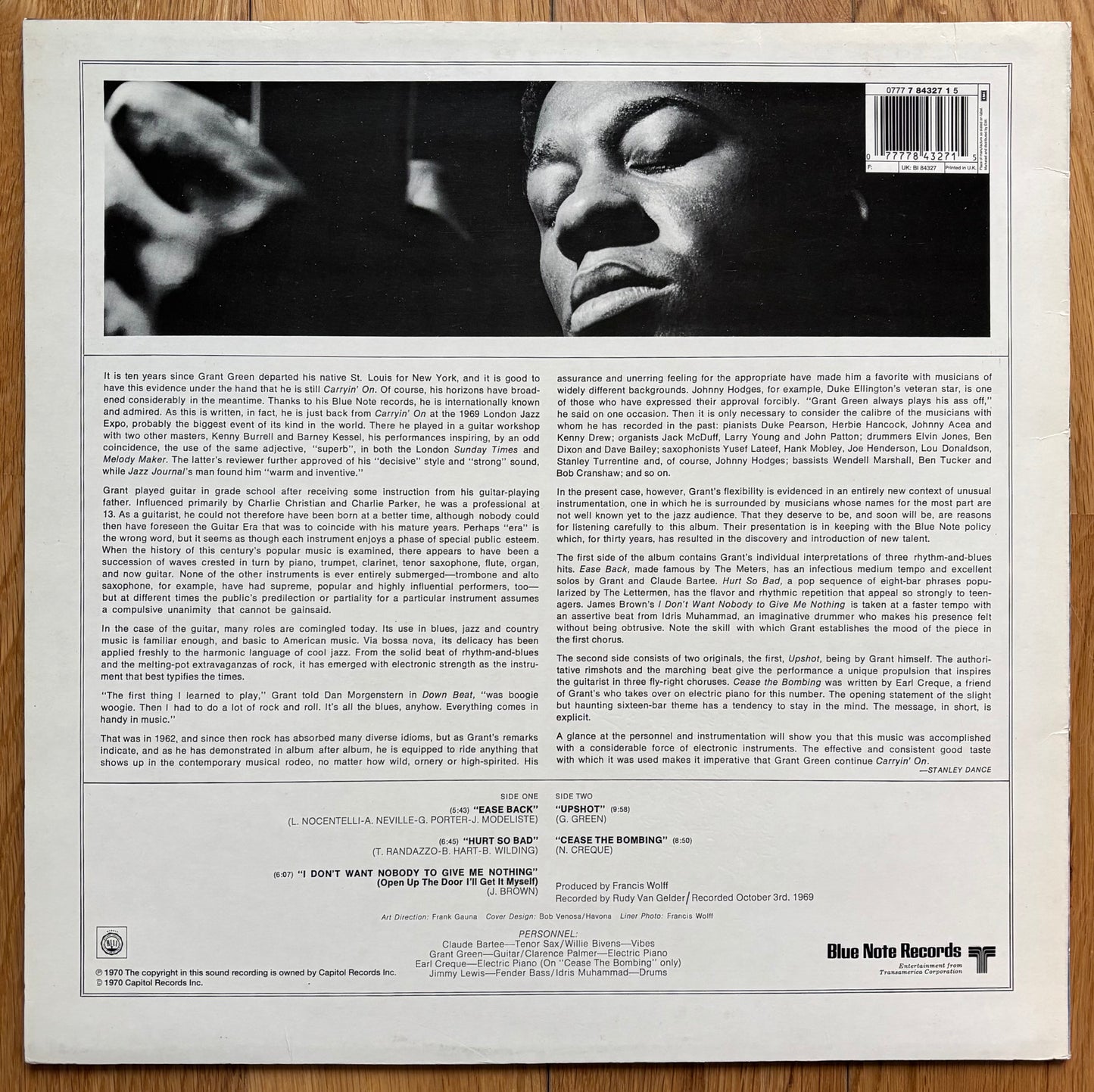 Grant Green “Carryin’ On” (1993) UK Reissue