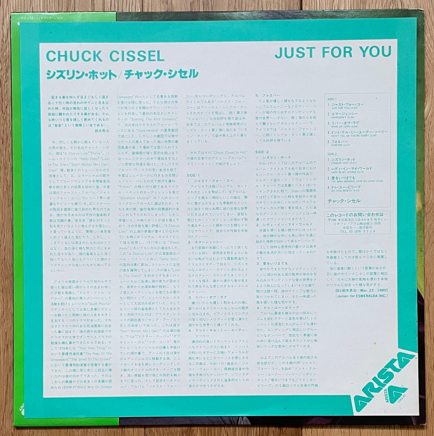 Chuck Cissel “Just For You” (1979)