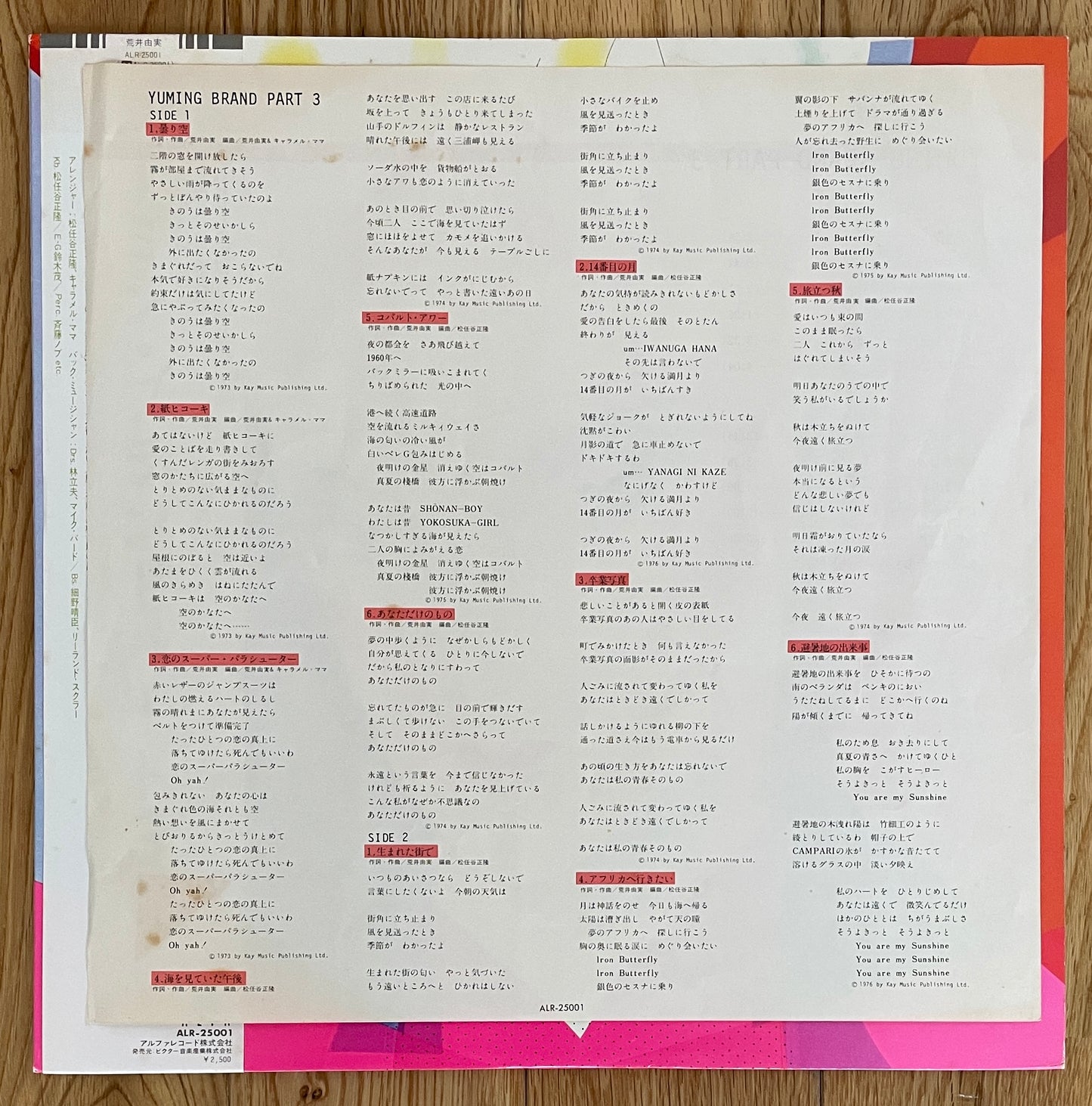 Yumi Arai "Yuming Brand" Part 3 (1981)