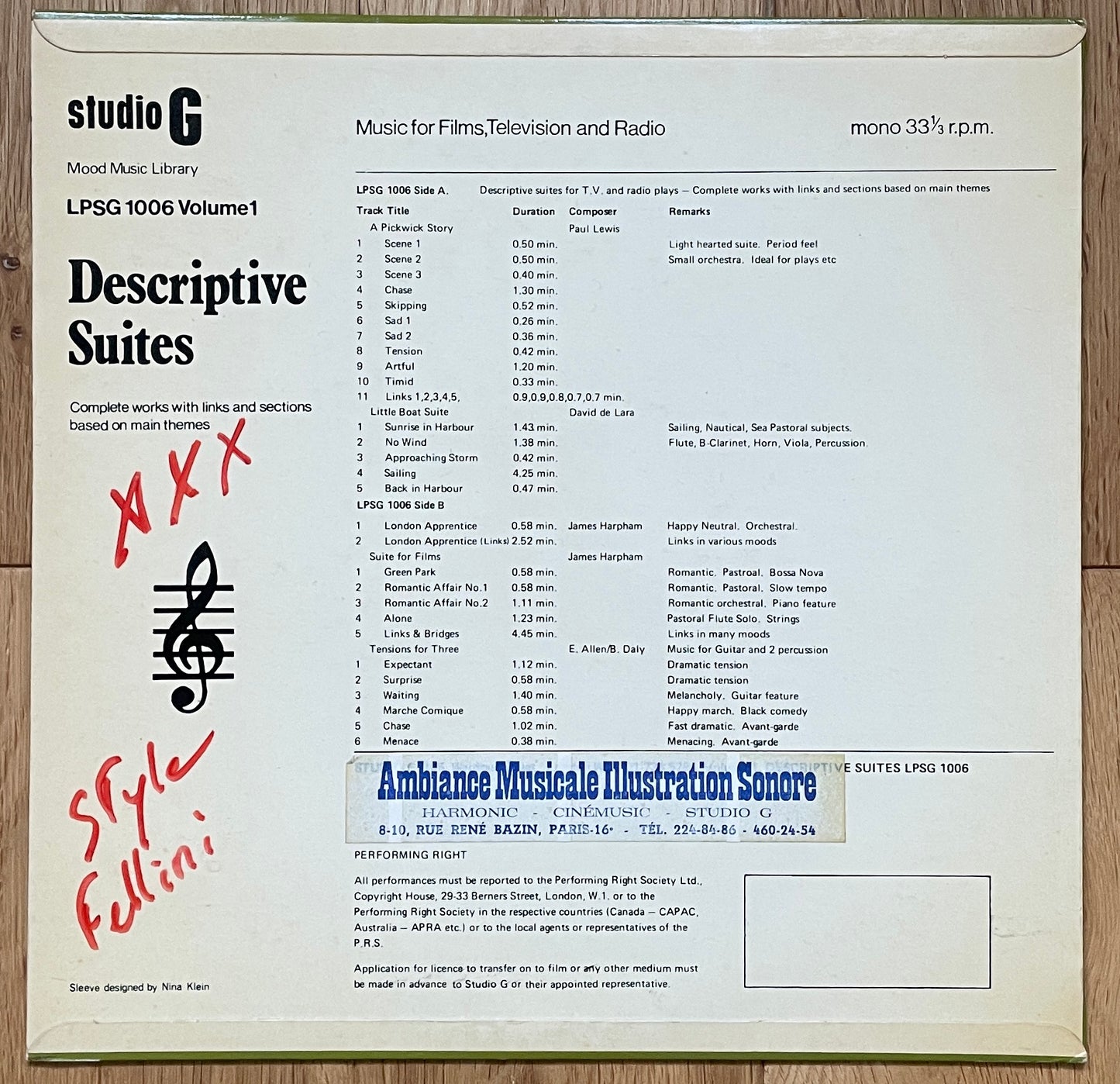 Studio G Mood Music Library ~ Descriptive Suites Vol. 1 (1970)