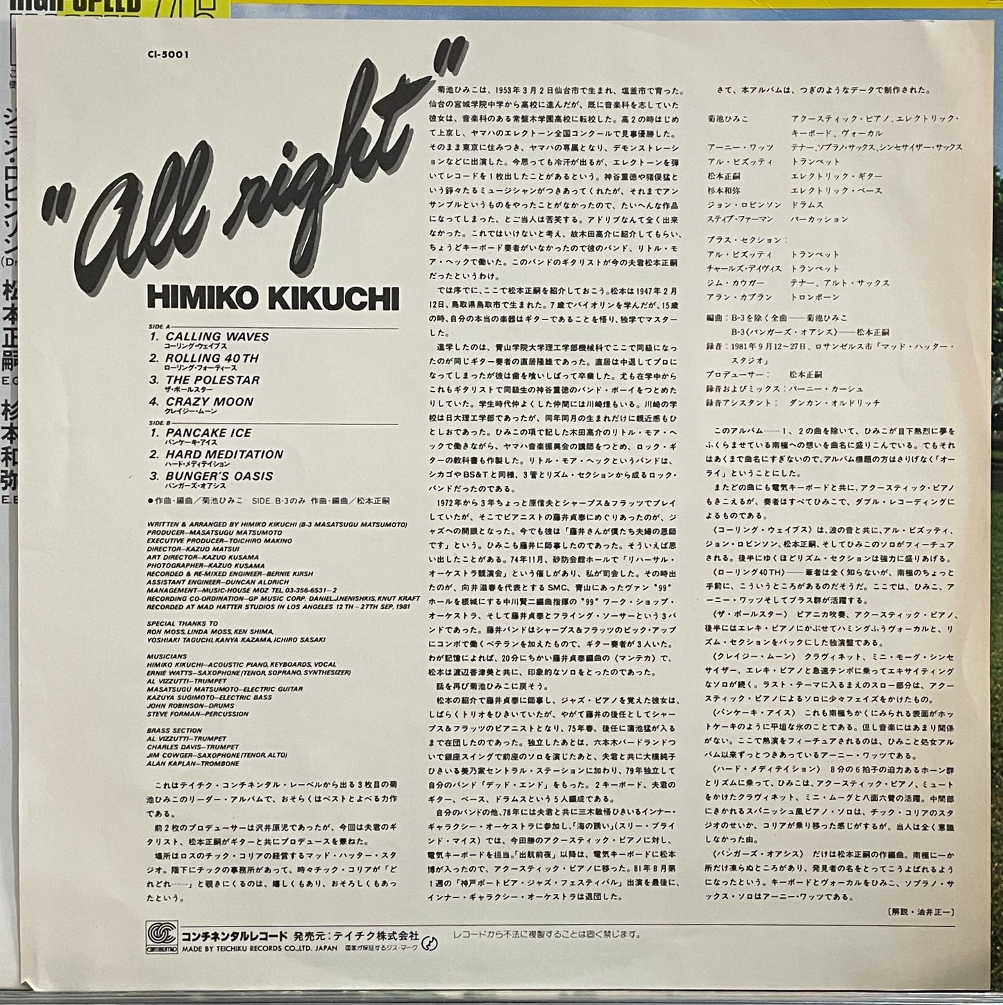 Himiko Kikuchi “All Right” (1982)