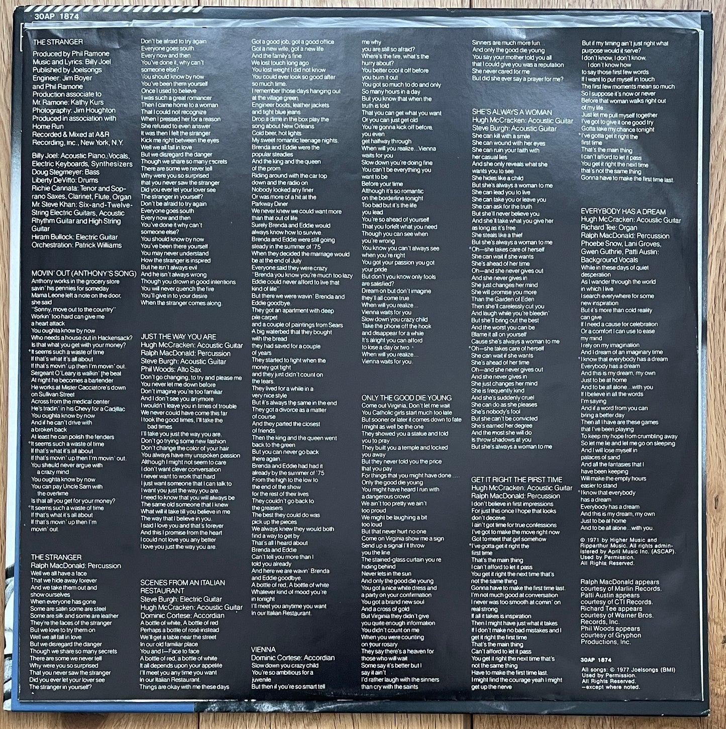 Billy Joel "The Stranger" (1980)